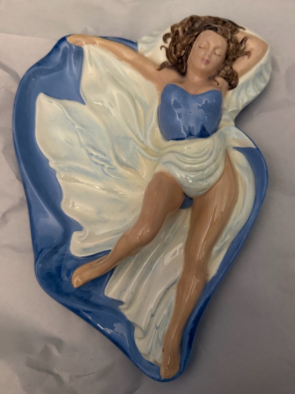 Vintage Holland Mold PinUp Risque Lady Ashtray Trinket Dish MCM